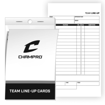 Champro Team Line Up Cards