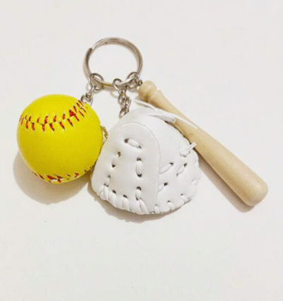 Combo Keyring Yellow - Ball, Glove and Bat