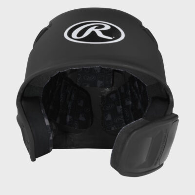 Rawlings R16 REVERSE MATTE BATTING HELMET with JAW : Black