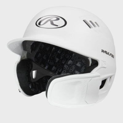 Rawlings R16 REVERSE MATTE BATTING HELMET with JAW : White