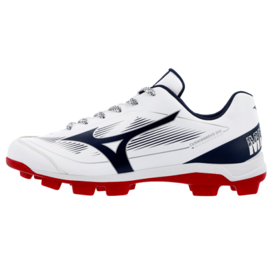 Mizuno CUSHIONREVO TPU Moulded Cleats - White/Navy/Red